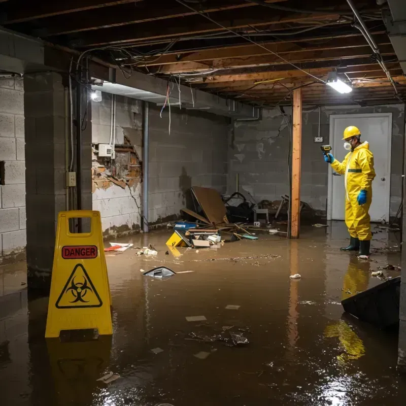 Flooded Basement Electrical Hazard in Beach City, TX Property